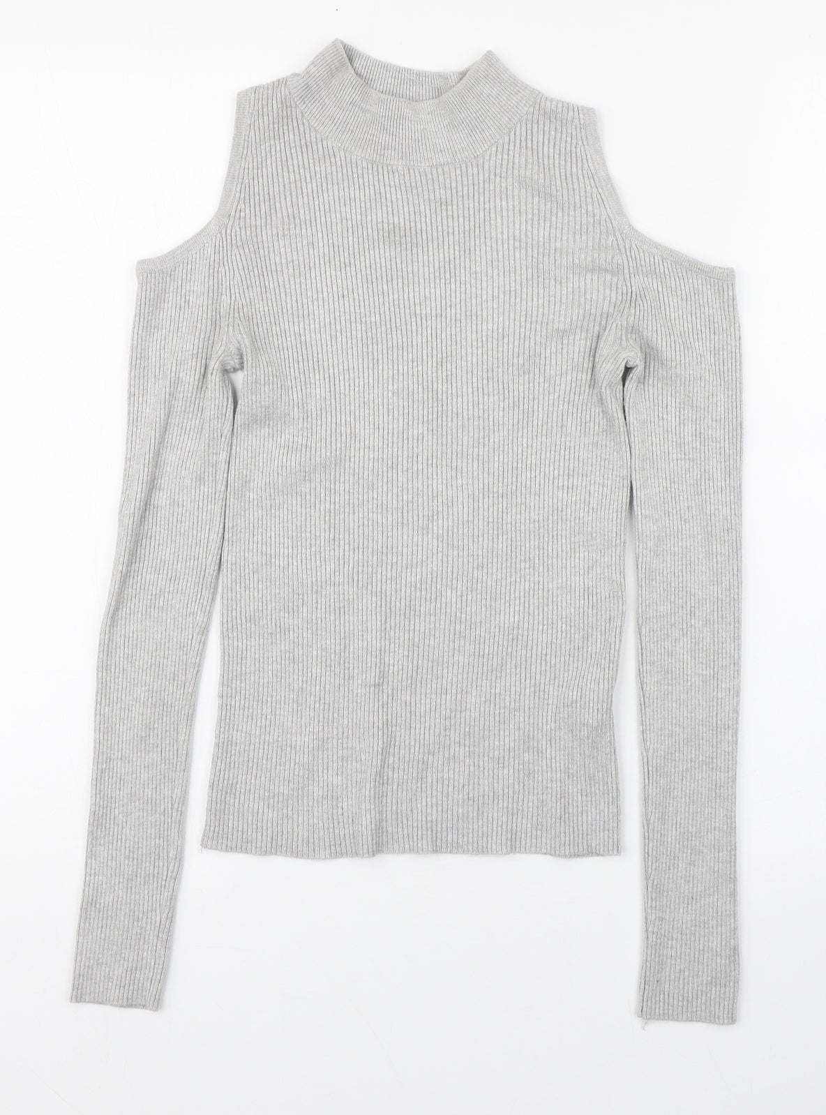 Primark Womens Grey Round Neck  Viscose Pullover Jumper Size 8