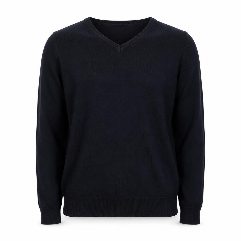 Trutex Mens Blue V-Neck  Cotton Pullover Jumper Size XS