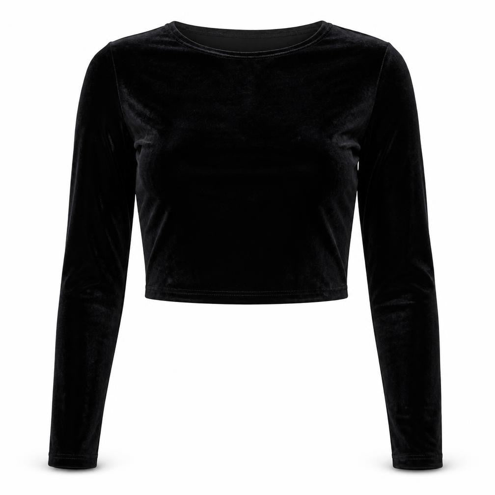H&M Womens Black  Polyester Cropped T-Shirt Size M Boat Neck