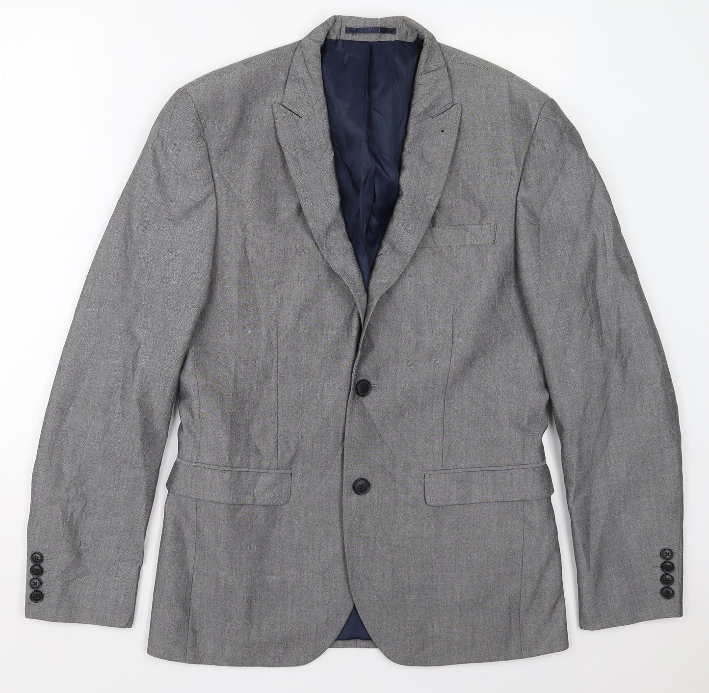 NEXT Mens Grey  Polyester Jacket Suit Jacket Size 38