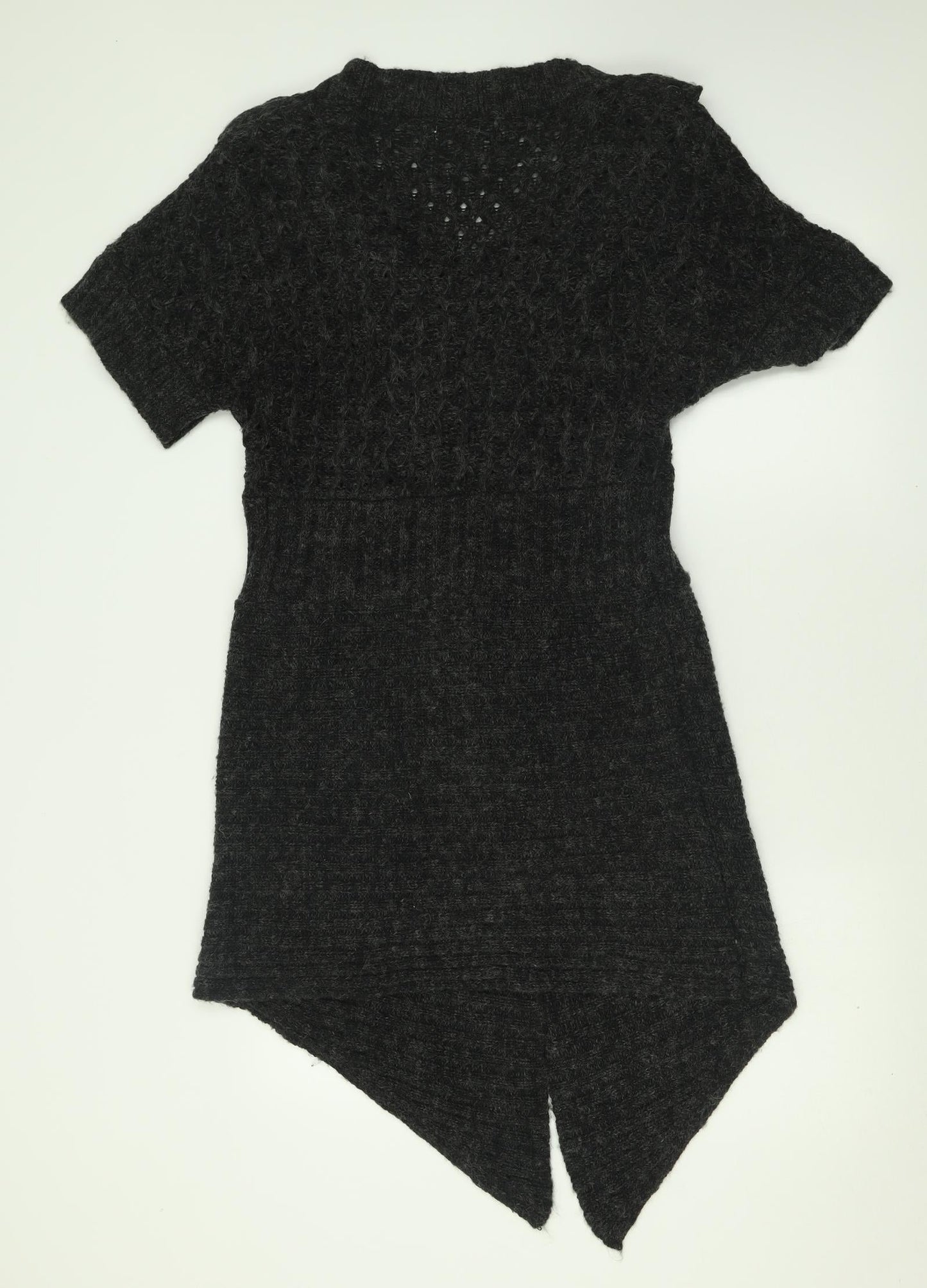 Vogue Womens Grey  Acrylic Jumper Dress  Size M  V-Neck Pullover