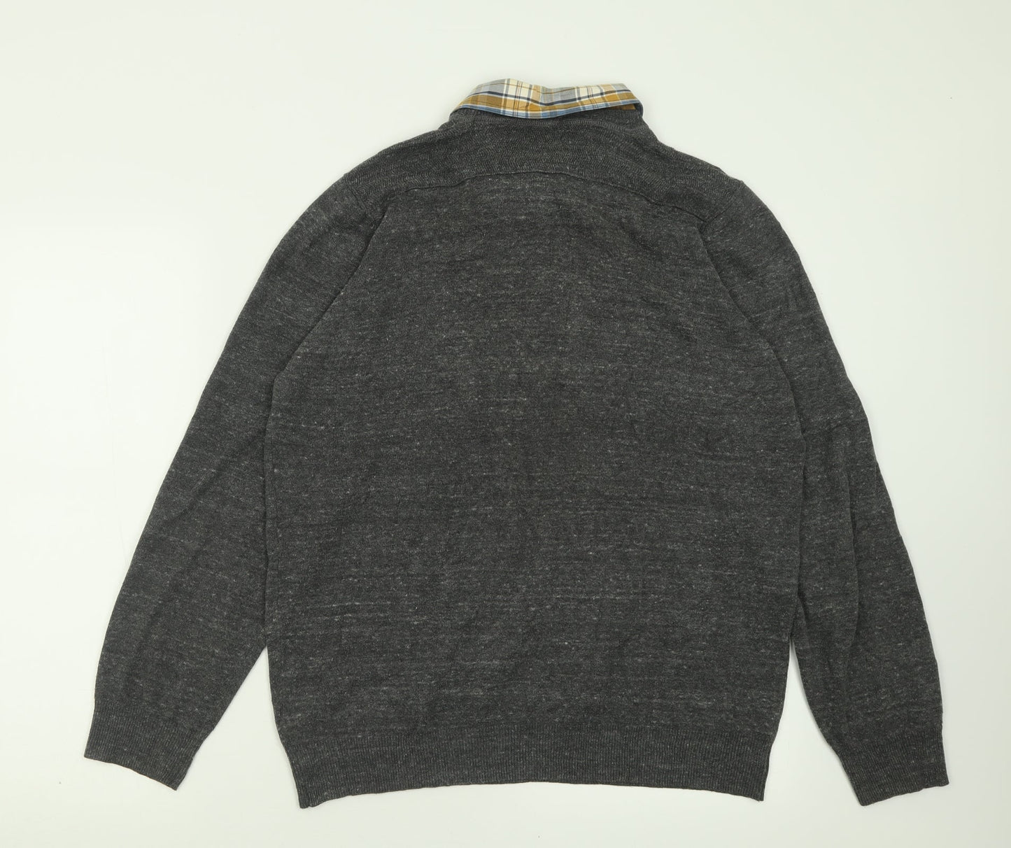 North Coast Womens Grey Collared  Acrylic Pullover Jumper Size L