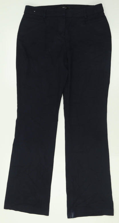 Next Womens Blue  Polyester Trousers  Size 8 L30 in Regular Hook & Eye