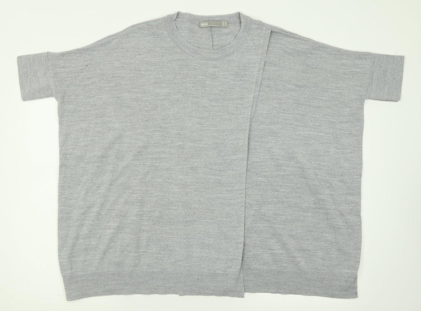 ASOS Womens Grey Crew Neck  Acrylic Pullover Jumper Size 6