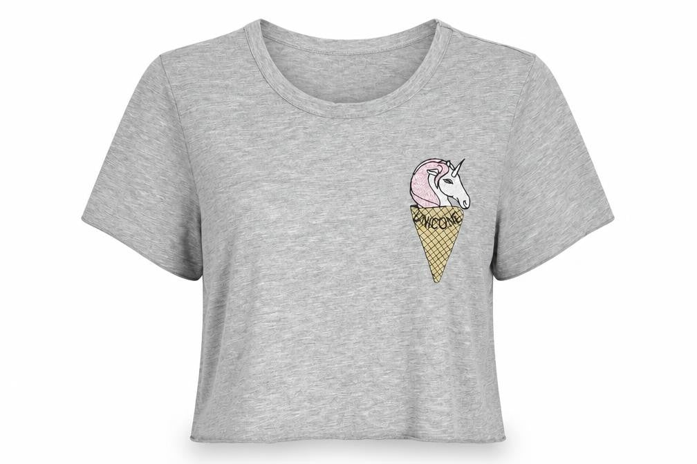 Atmosphere Womens Grey  Polyester Cropped T-Shirt Size 16 Crew Neck