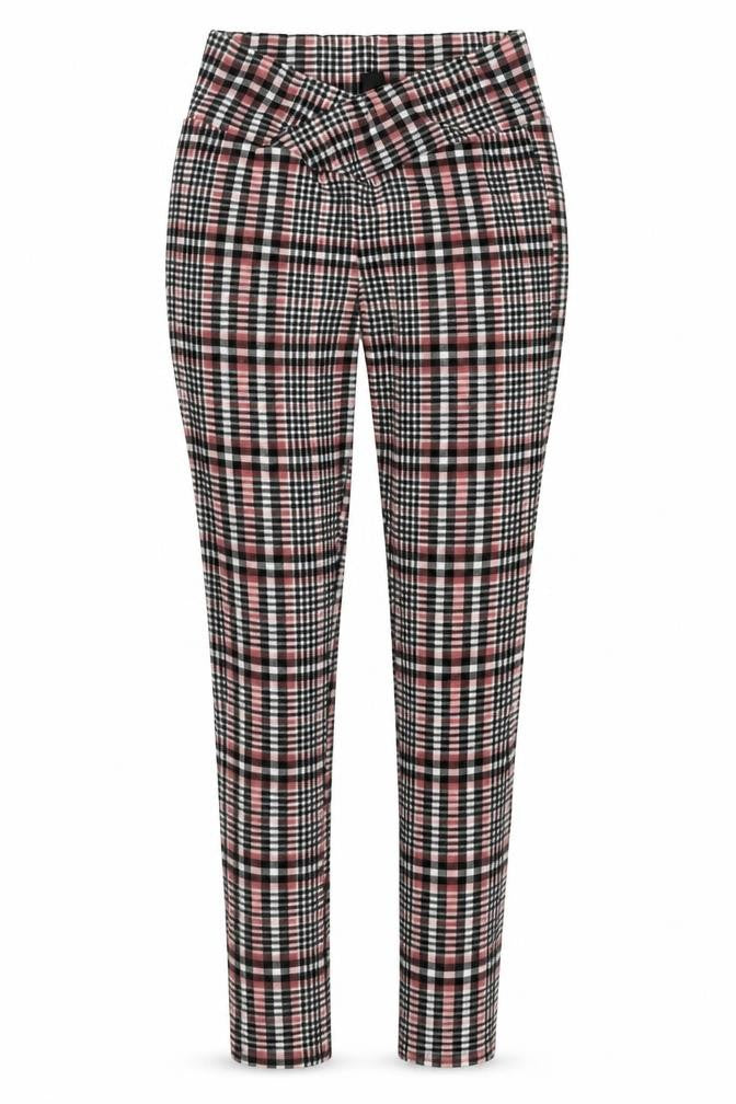SheIn Womens Pink Check Polyester Trousers  Size S L28 in Regular