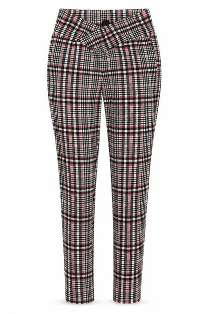 SHEIN Womens Pink Check Polyester Trousers  Size S L28 in Regular