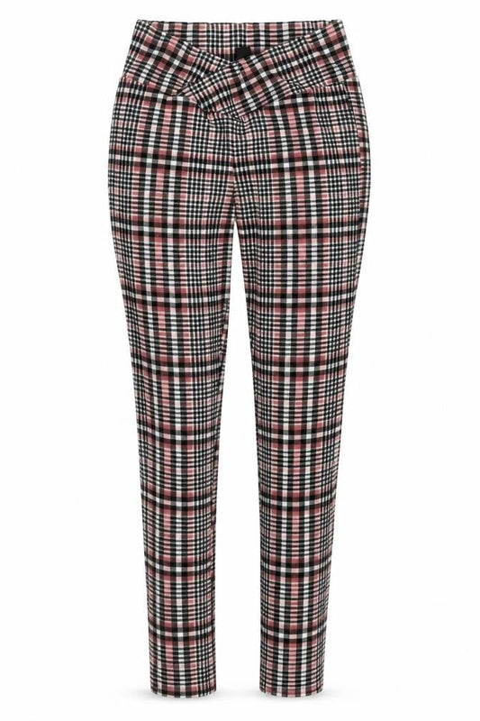 SheIn Womens Pink Check Polyester Trousers  Size S L28 in Regular