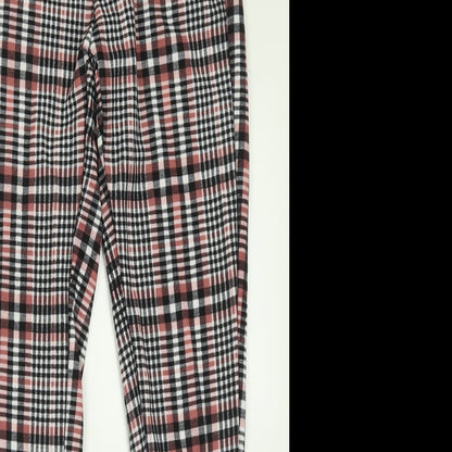 SHEIN Womens Pink Check Polyester Trousers  Size S L28 in Regular