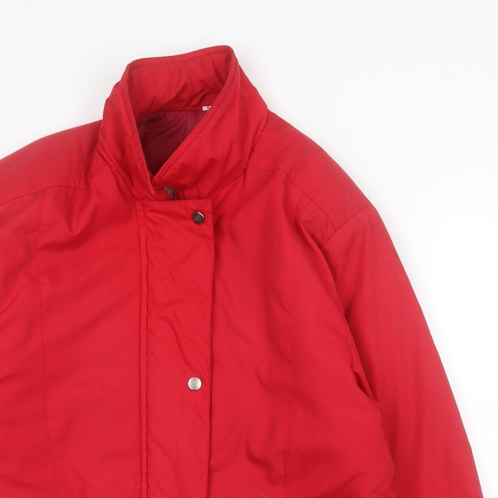 Eleganze Womens Red   Pea Coat Coat Size S  Zip