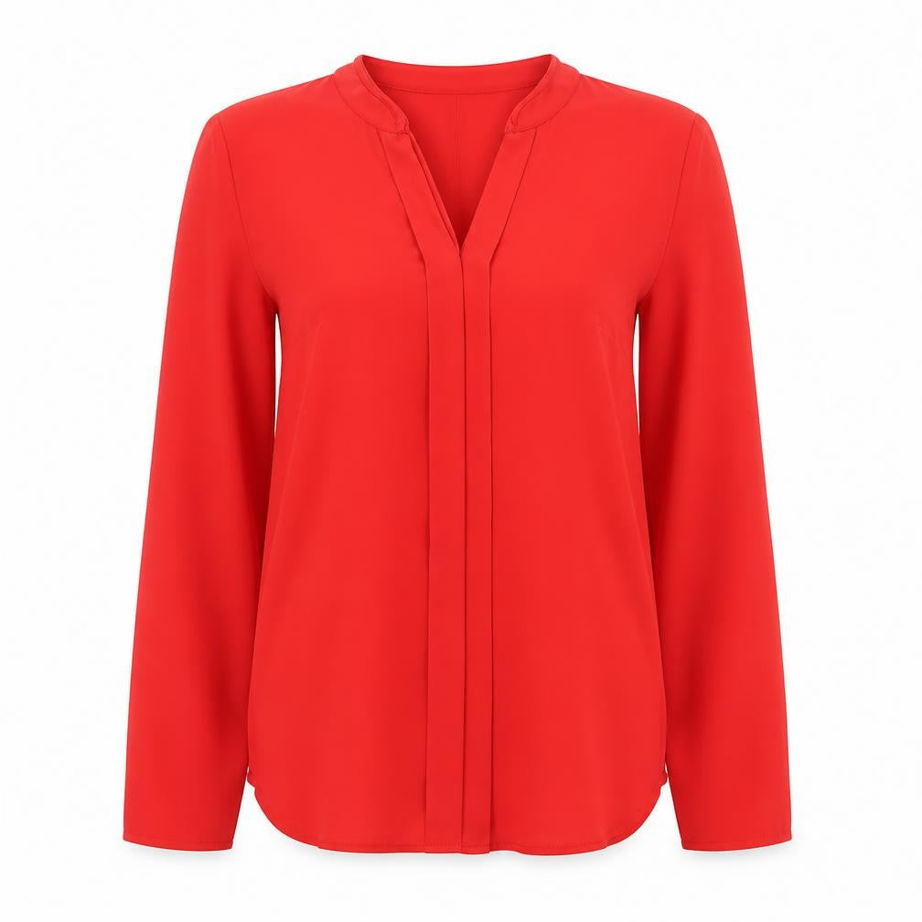 Primark Womens Red  Polyester Basic Blouse Size 4 V-Neck