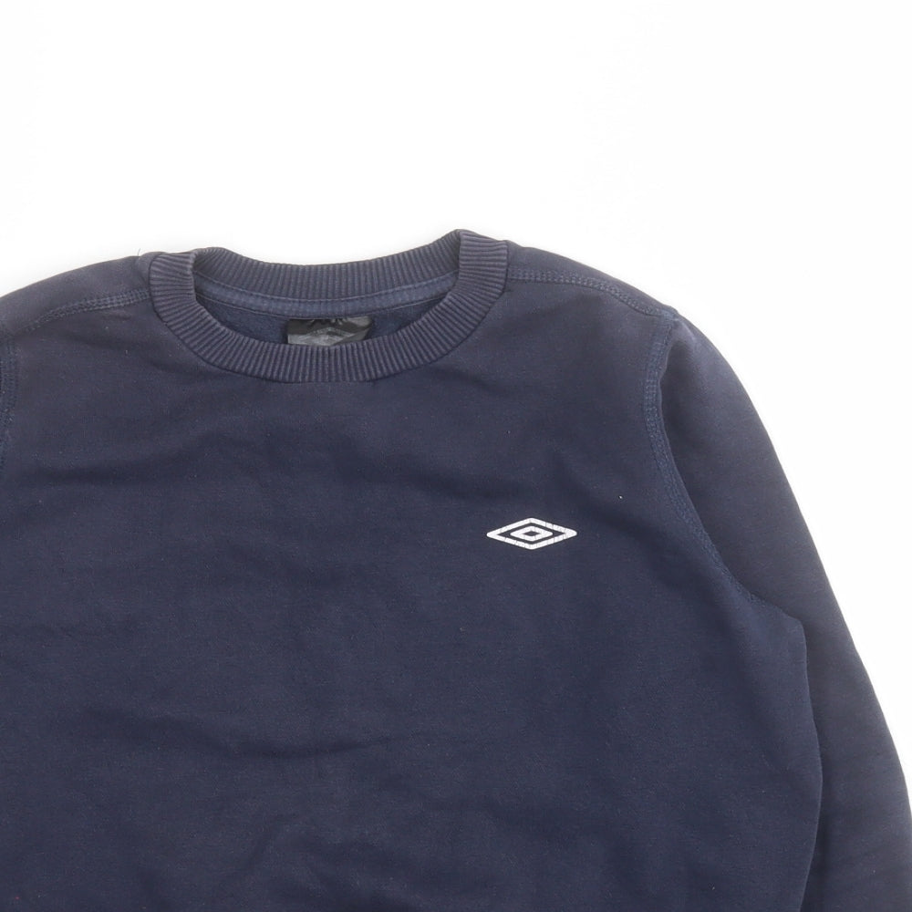 Umbro Boys Blue  Polyester Pullover Hoodie Size 7-8 Years  Pullover