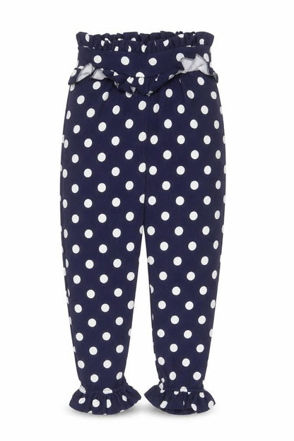PRETTYLITTLETHING Womens Blue Polka Dot Polyester Cropped Trousers Size 6 L22 in Regular