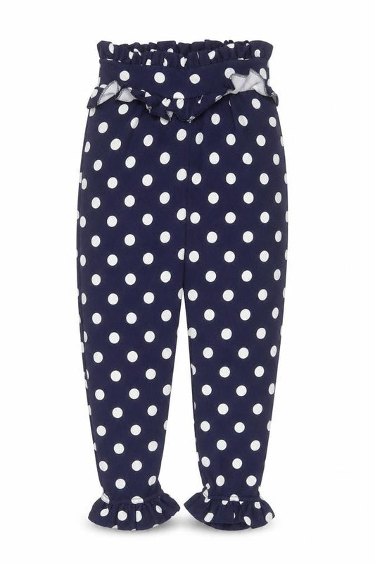 PRETTYLITTLETHING Womens Blue Polka Dot Polyester Cropped Trousers Size 6 L22 in Regular