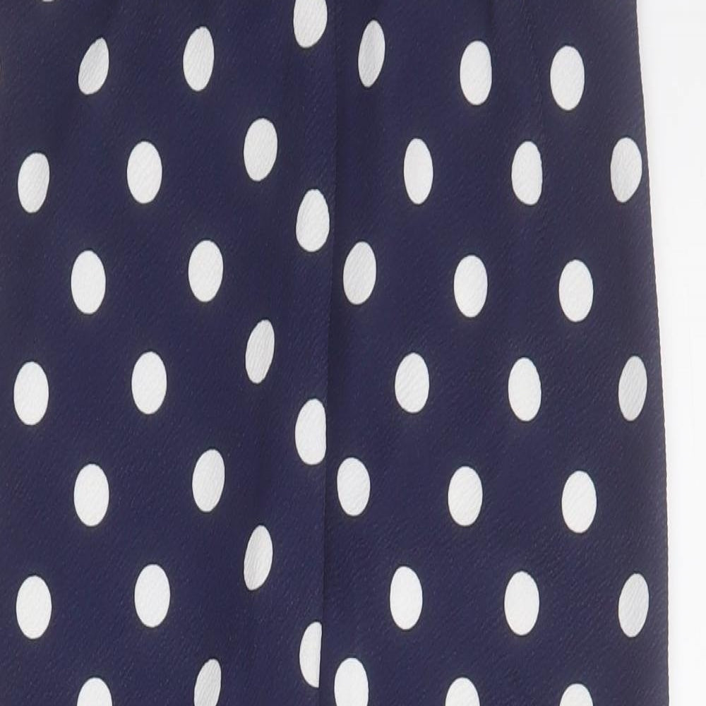 PRETTYLITTLETHING Womens Blue Polka Dot Polyester Cropped Trousers Size 6 L22 in Regular