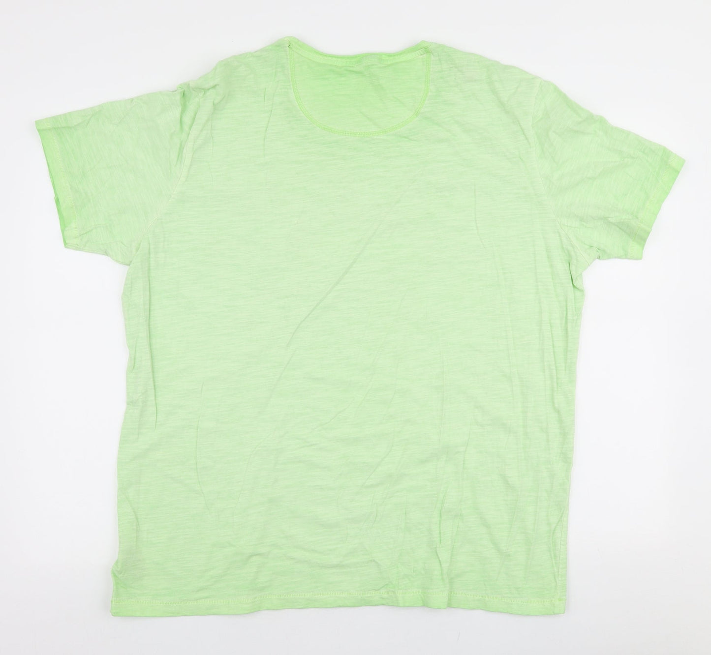 Marks and Spencer Mens Green  Cotton  T-Shirt Size 2XL Round Neck  - huntington beach