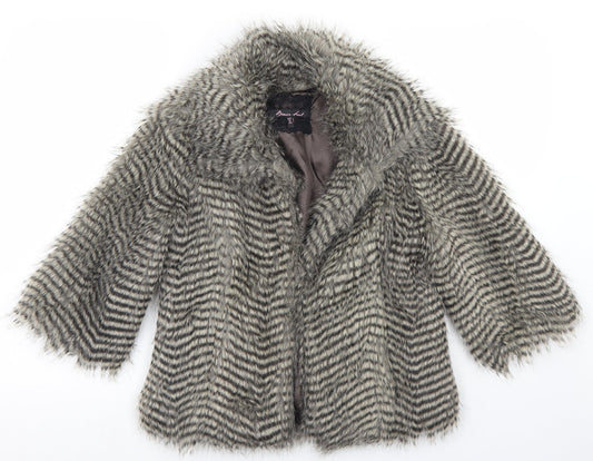Brave Soul Womens Beige Striped  Jacket  Size 8