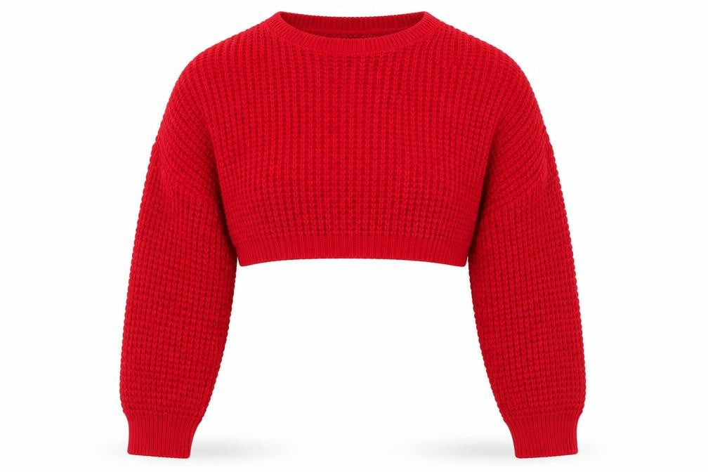 PRETTYLITTLETHING Womens Red Round Neck  Acrylic Pullover Jumper Size M