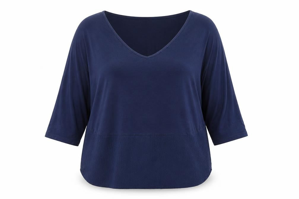 Great Plains Womens Blue  Cotton Basic Blouse Size XS Round Neck