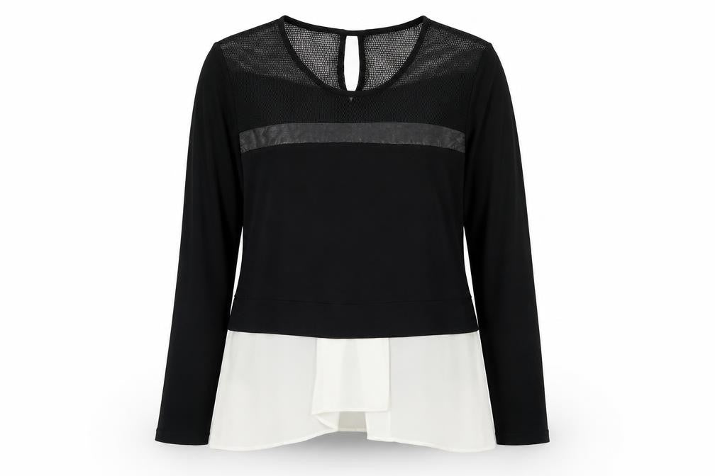 Rinascimento Womens Black  Polyester Basic T-Shirt Size M Round Neck