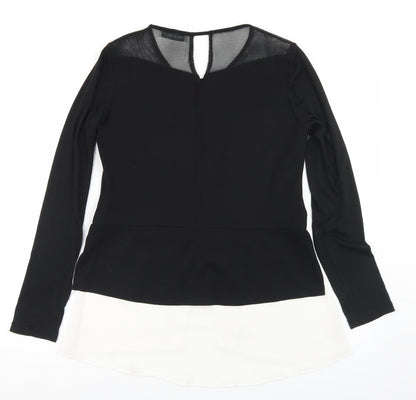 Rinascimento Womens Black  Polyester Basic T-Shirt Size M Round Neck