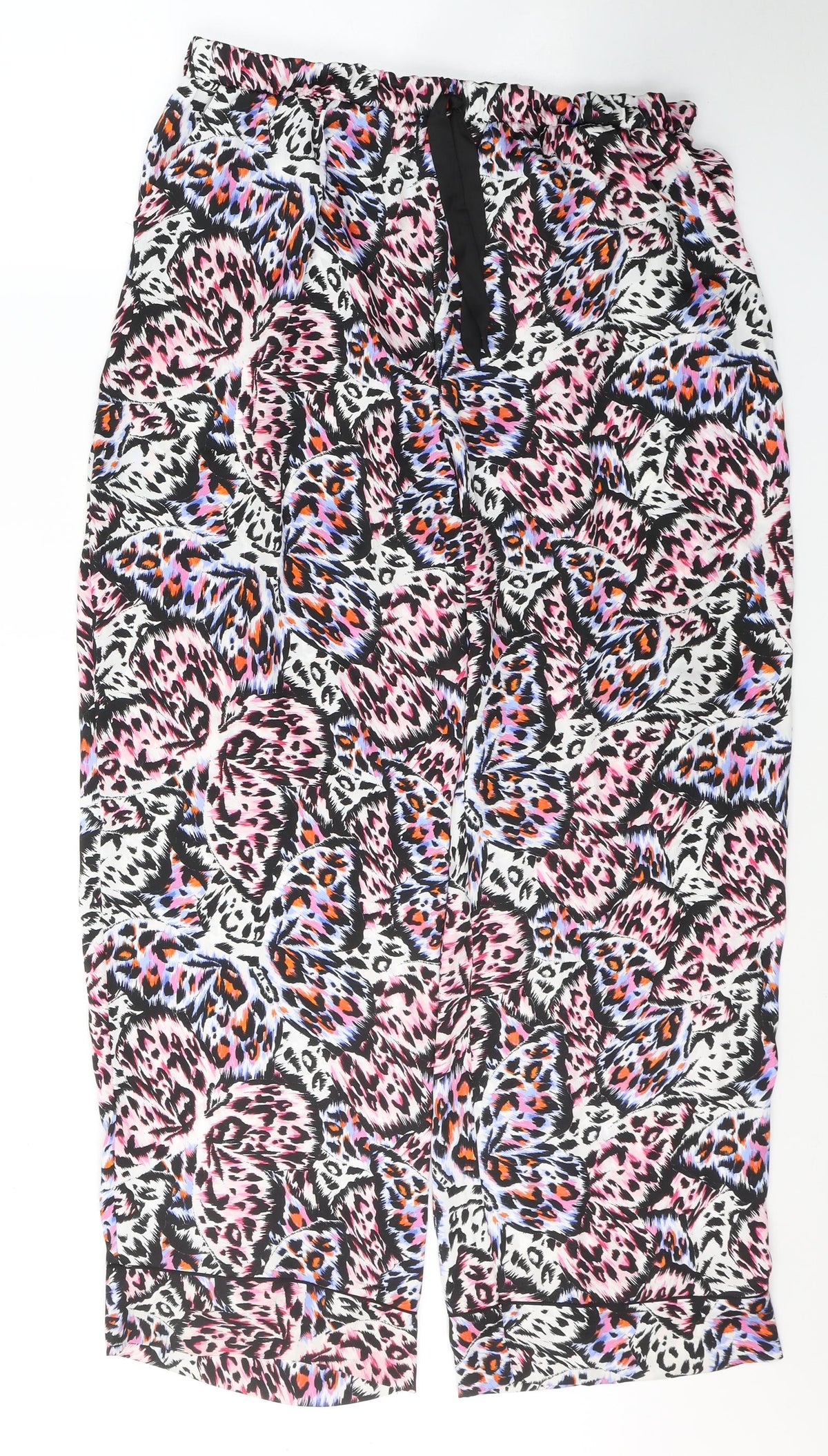 Primark Womens Multicoloured Animal Print Polyester Snow Pants Trousers Size 14 L29 in Regular Tie