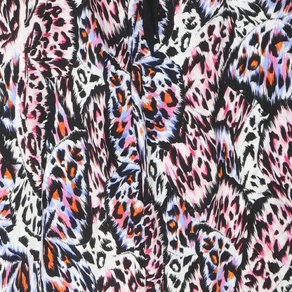 Primark Womens Multicoloured Animal Print Polyester Snow Pants Trousers Size 14 L29 in Regular Tie