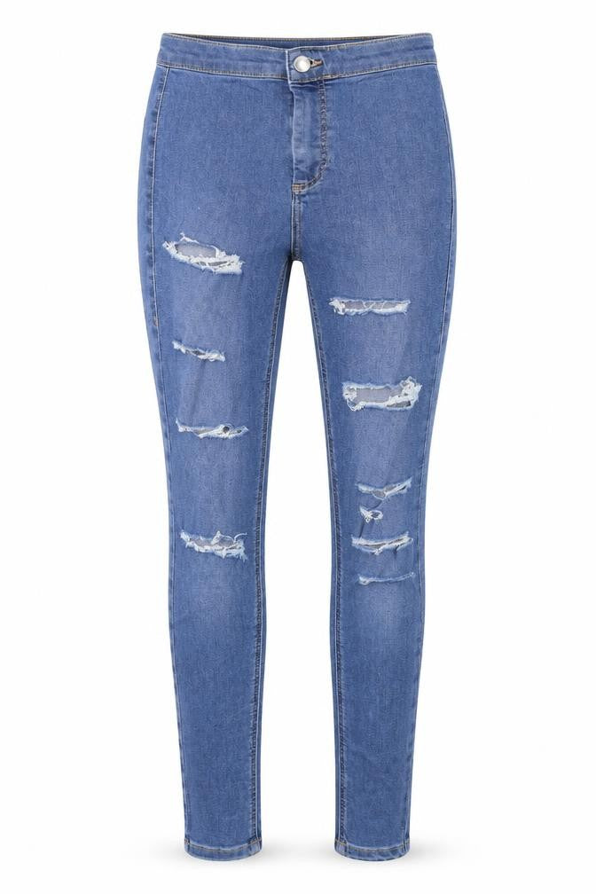 Topshop Womens Blue  Cotton Skinny Jeans Size 26 in L32 in Regular Button