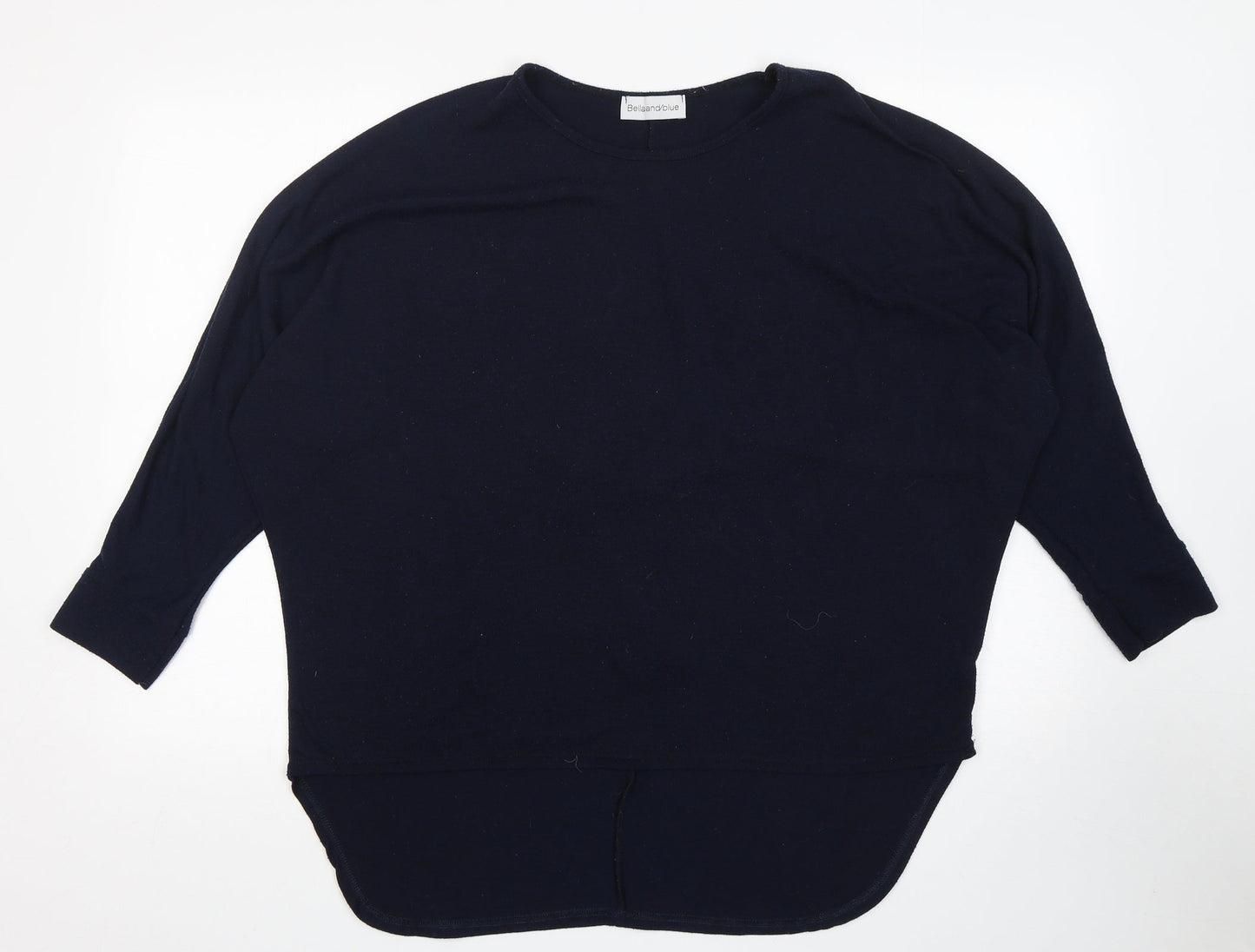 Bella and Blue Womens Blue Round Neck  Polyester Pullover Jumper One Size