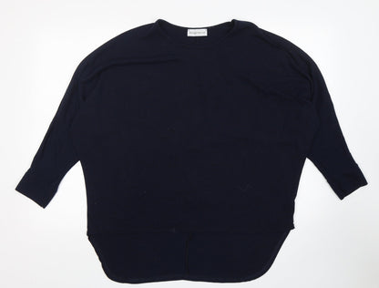 Bella + Canvas Womens Blue Round Neck  Polyester Pullover Jumper One Size