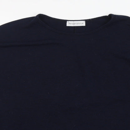 Bella + Canvas Womens Blue Round Neck  Polyester Pullover Jumper One Size