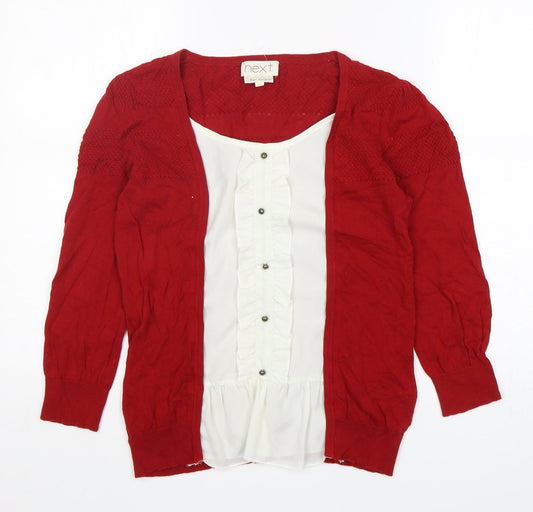 NEXT Womens Multicoloured Round Neck  Cotton Pullover Jumper Size 12