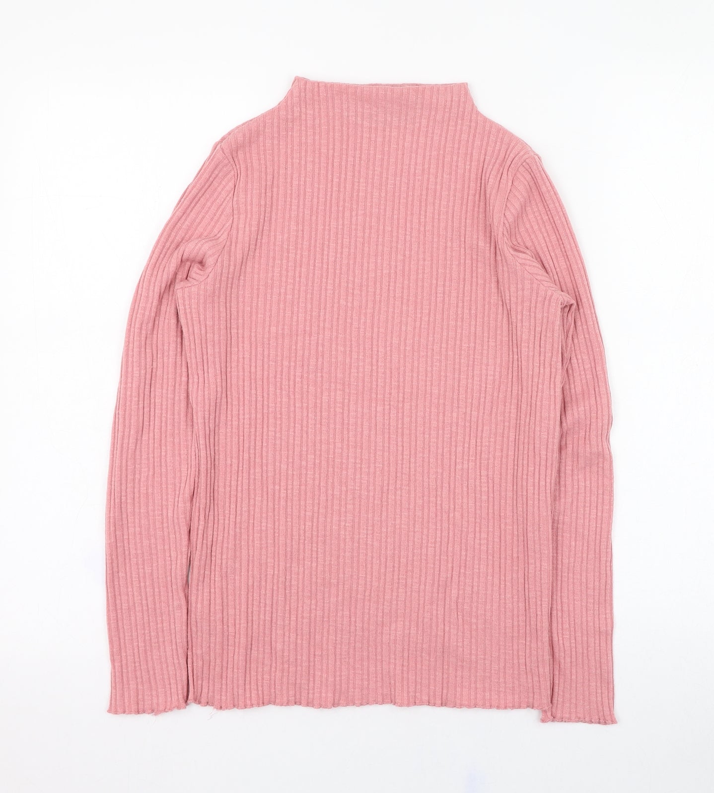 Dunnes Stores Womens Pink Mock Neck  Polyester Pullover Jumper Size M