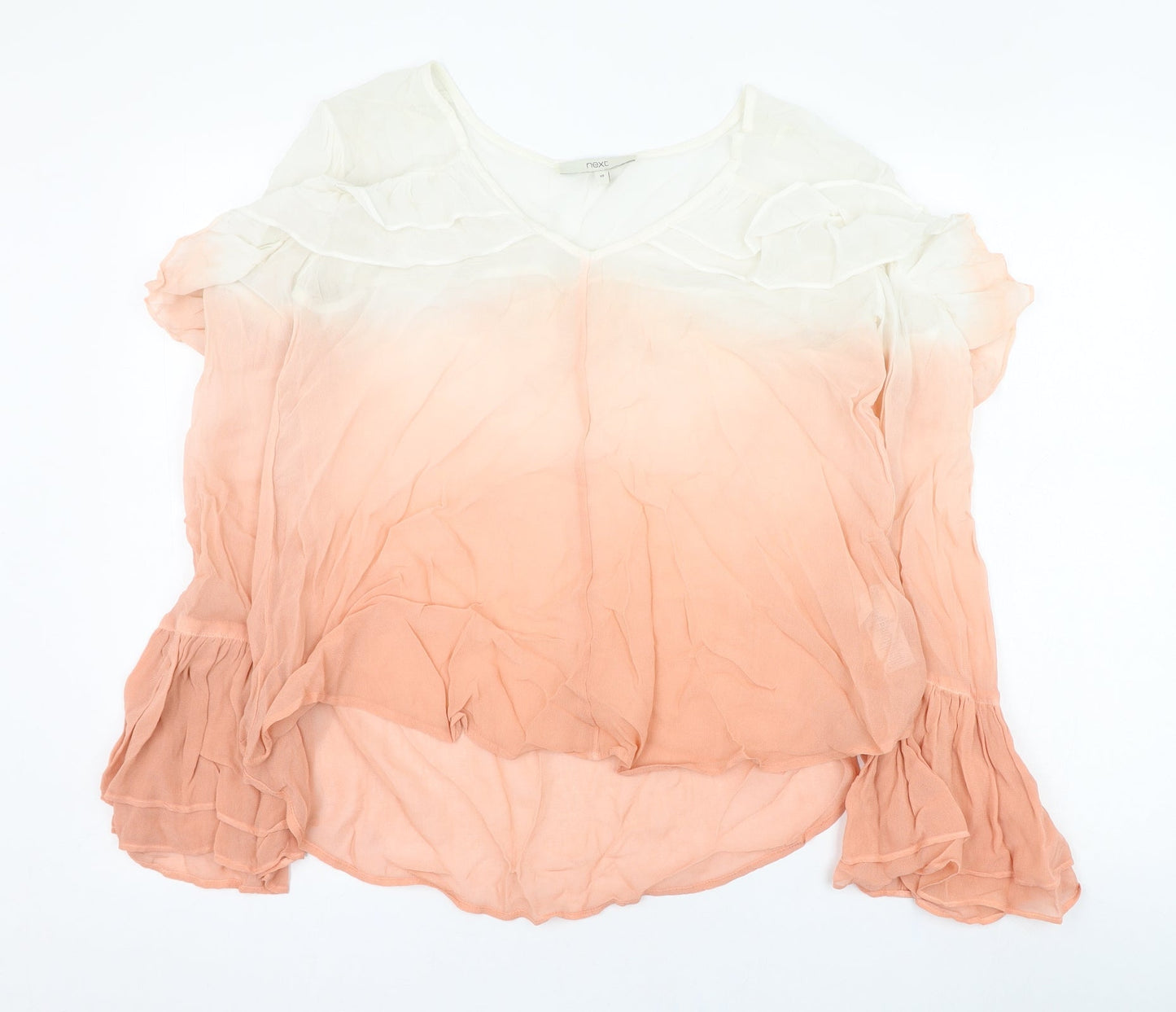 NEXT Womens Pink  Viscose Basic Blouse Size 10 V-Neck