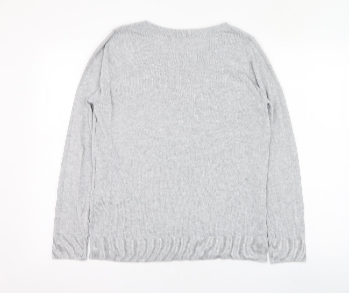 NEXT Womens Grey Round Neck  Polyester Pullover Jumper Size 14