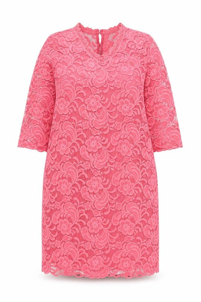 Mama-licious Womens Pink  Cotton Shift  Size M  V-Neck Hook & Eye