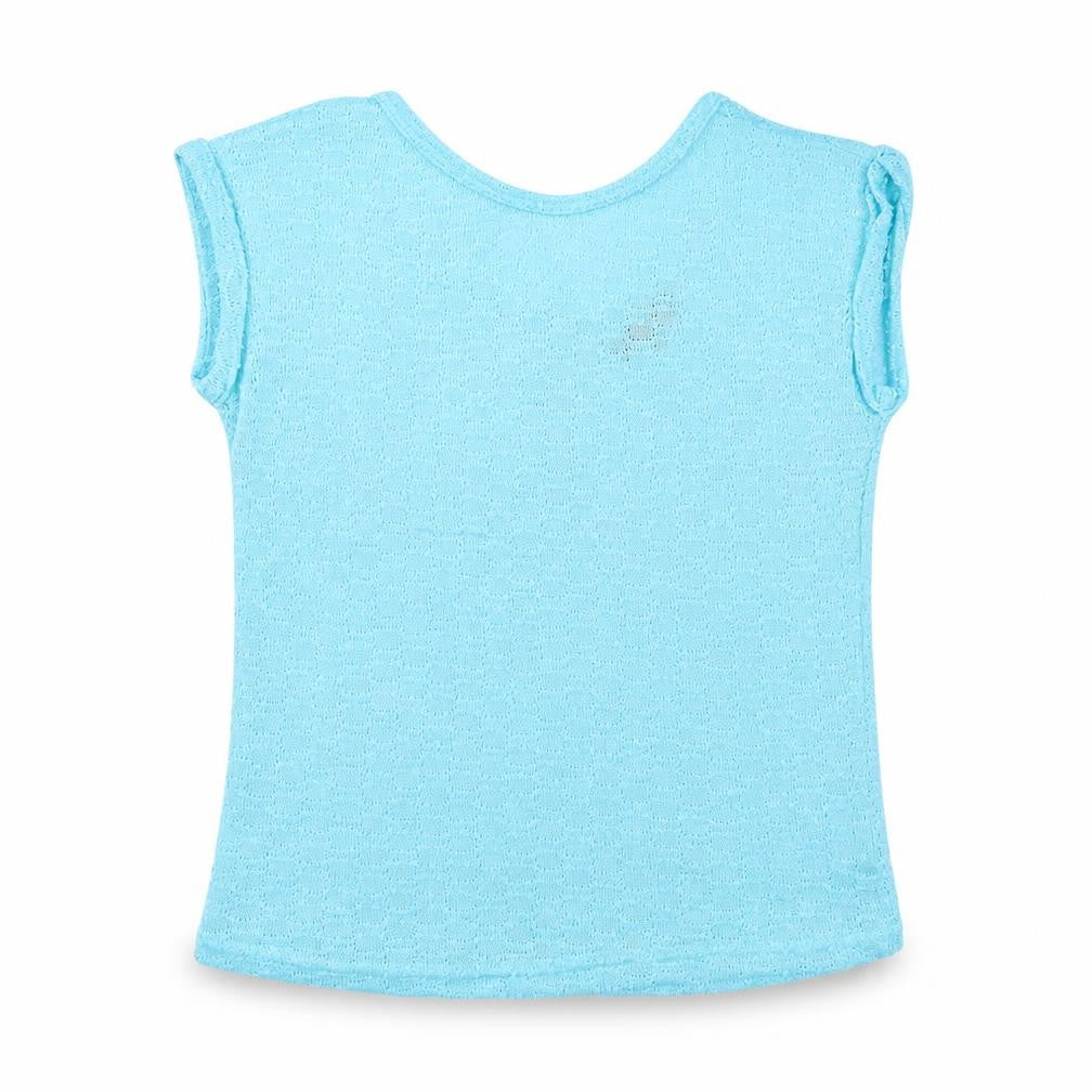 New Look Womens Blue  Polyester Basic T-Shirt Size 8 Round Neck