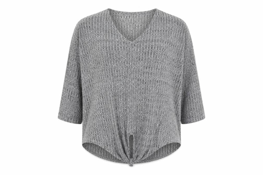 Papaya Womens Grey V-Neck  Viscose Pullover Jumper Size 14