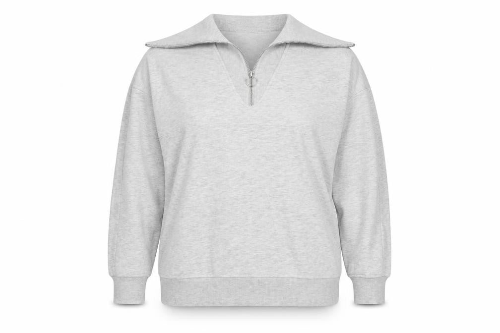 F&F Womens Grey High Neck  Cotton Pullover Jumper Size 16
