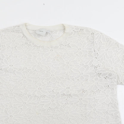 ASOS Womens White Crew Neck  Polyester Pullover Jumper Size 12