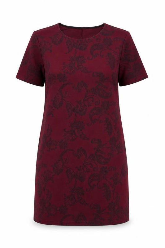Dorothy Perkins Womens Purple Geometric Polyester Jumper Dress  Size 14  Round Neck