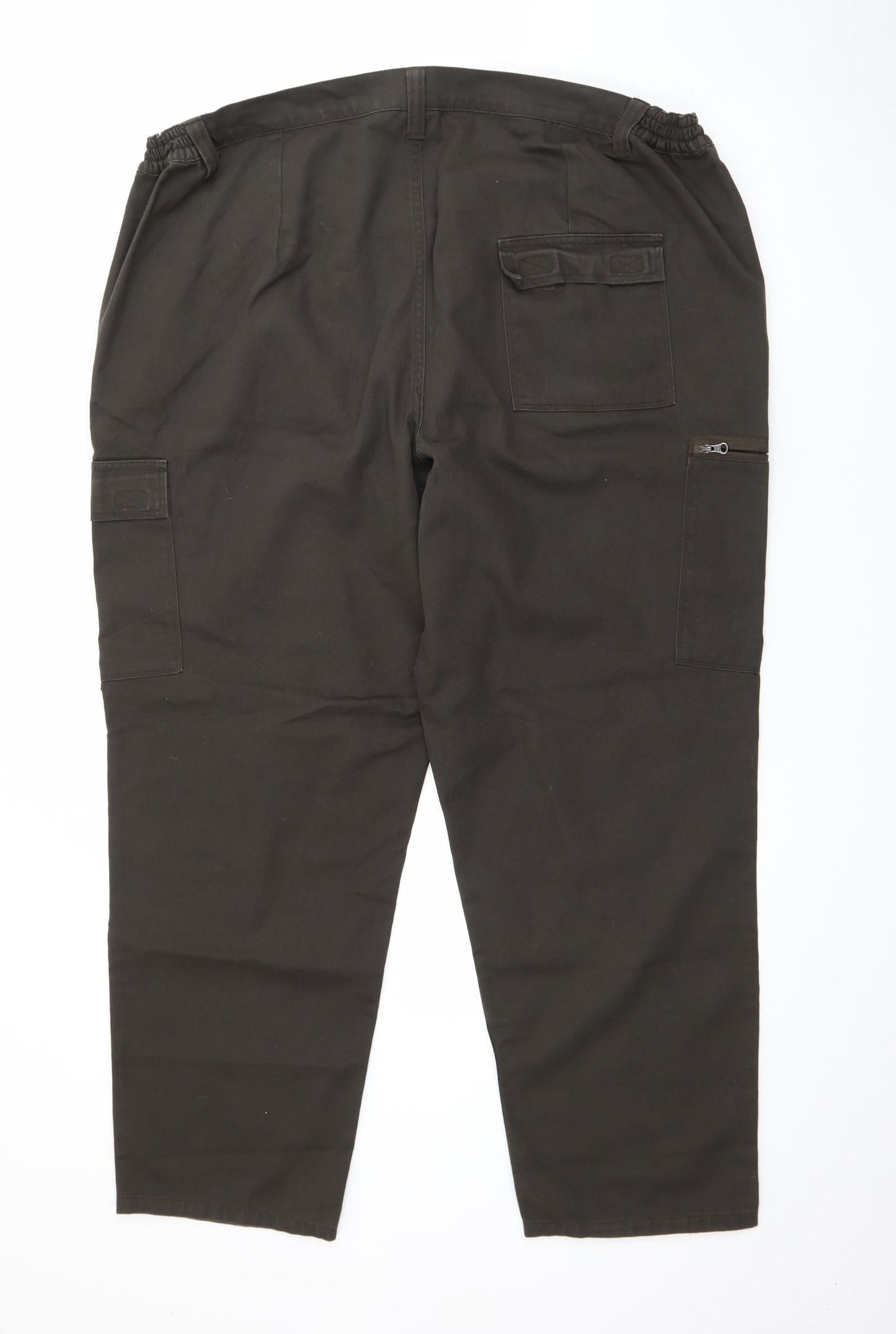 DECATHLON Womens Green  Cotton Cargo Trousers Size 4XL L27 in Regular