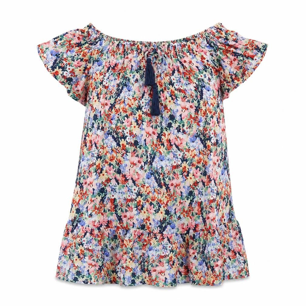 Peacocks Womens Multicoloured Geometric Viscose Shift  Size M  Boat Neck