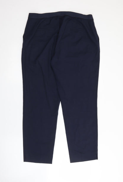 Dunnes Womens Blue  Polyester Trousers  Size 14 L27 in Regular