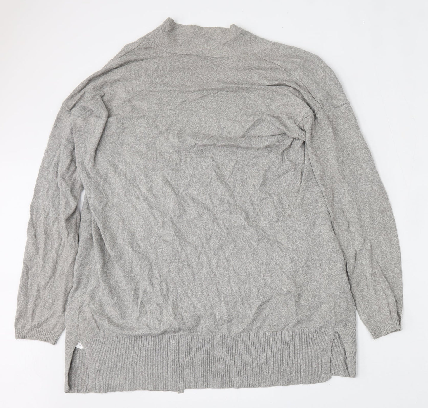 ESMARA Womens Grey V-Neck  Cotton Cardigan Jumper Size L