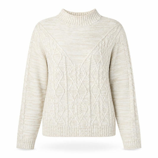 Matalan Womens Beige Round Neck  Acrylic Pullover Jumper Size S