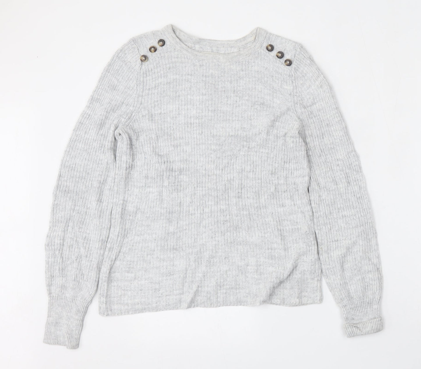 NEXT Womens Grey Round Neck  Viscose Pullover Jumper Size 10