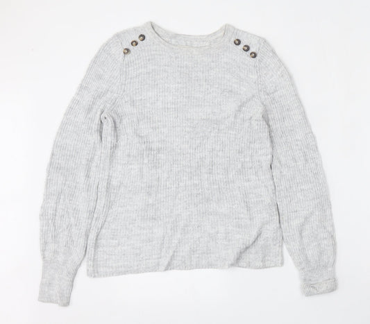 NEXT Womens Grey Round Neck  Viscose Pullover Jumper Size 10