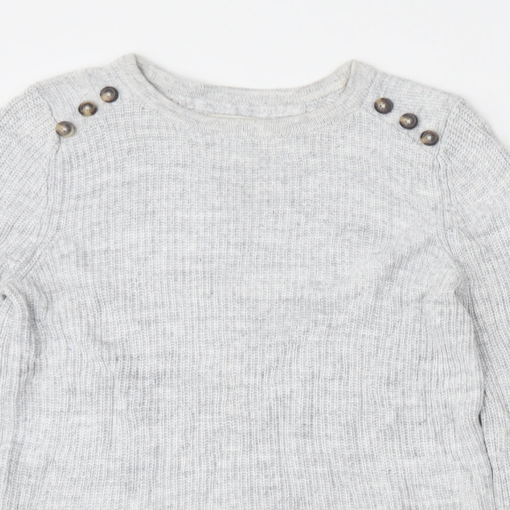NEXT Womens Grey Round Neck  Viscose Pullover Jumper Size 10