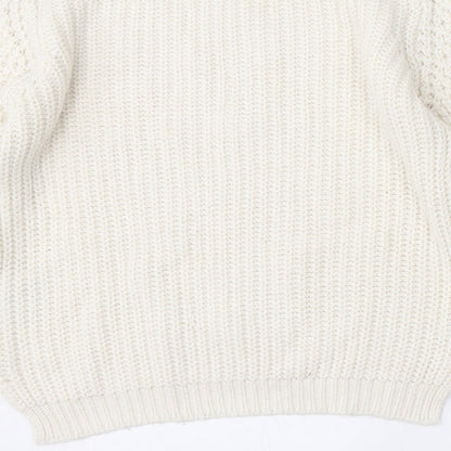 Select Womens Beige Round Neck  Acrylic Pullover Jumper Size 10